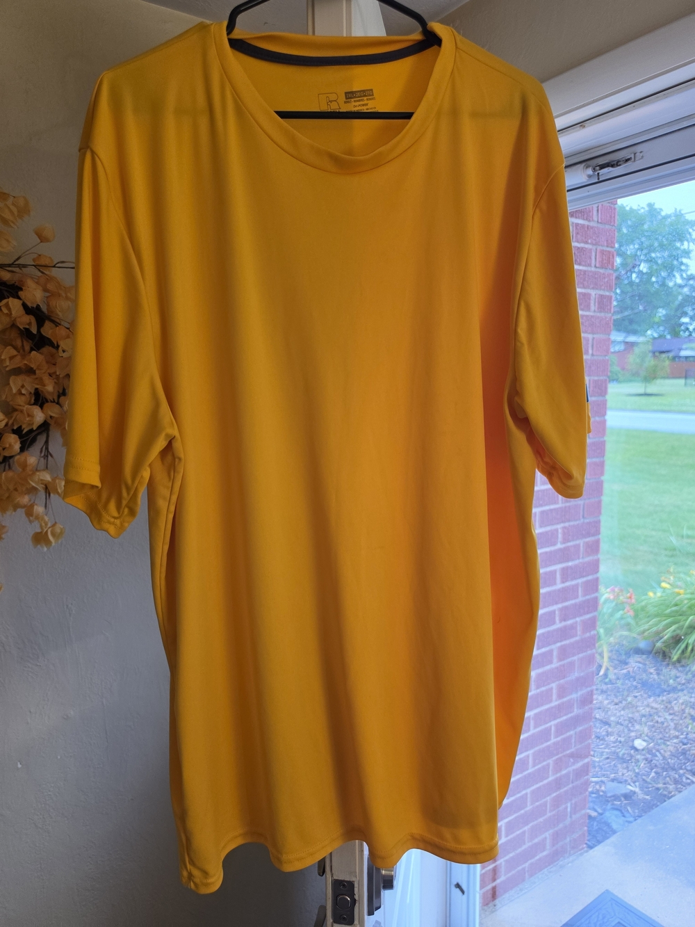 Russell Dri-Power Men's Yellow Moisture Wicking Crew Neck T-Shirt 2XL